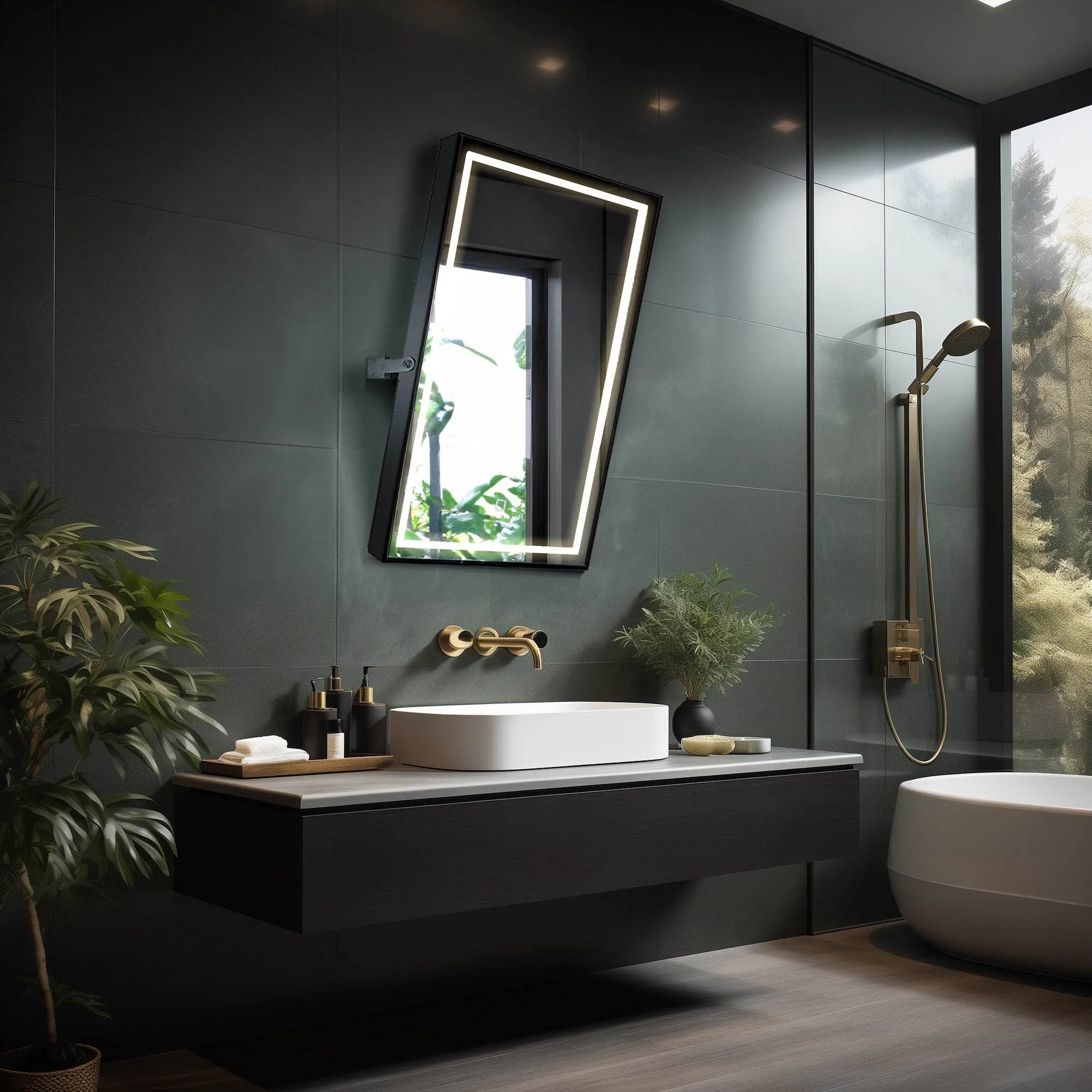 Kalista 24"W x 32"H Pivoting LED Mirror