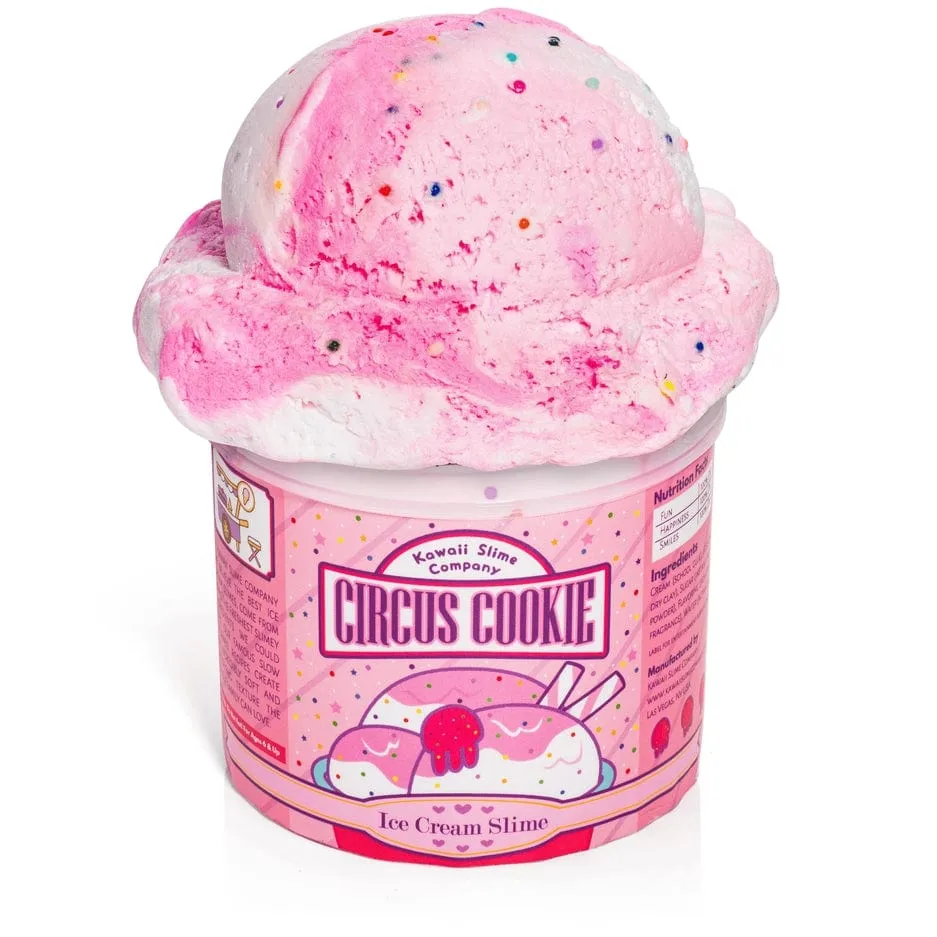 Kawaii Slime Company Circus Cookie Scented Ice Cream Pint Slime