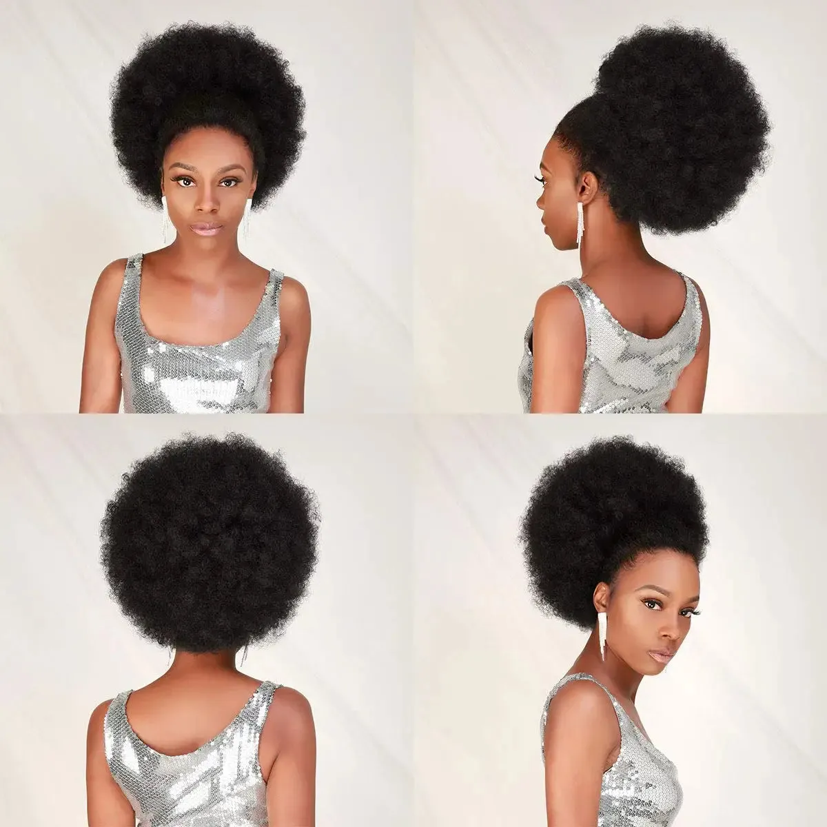 Kinky Big Afro Puff Drawstring Ponytail Extensions