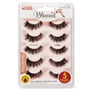 Kiss Blowout False Eyelashes - 5 Pairs Lightweight Natural Look Easy Application Reusable