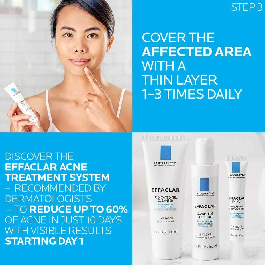 LA ROCHE POSAY  Effaclar Dermatological Acne 3-Step System بكج معالج حب الشباب