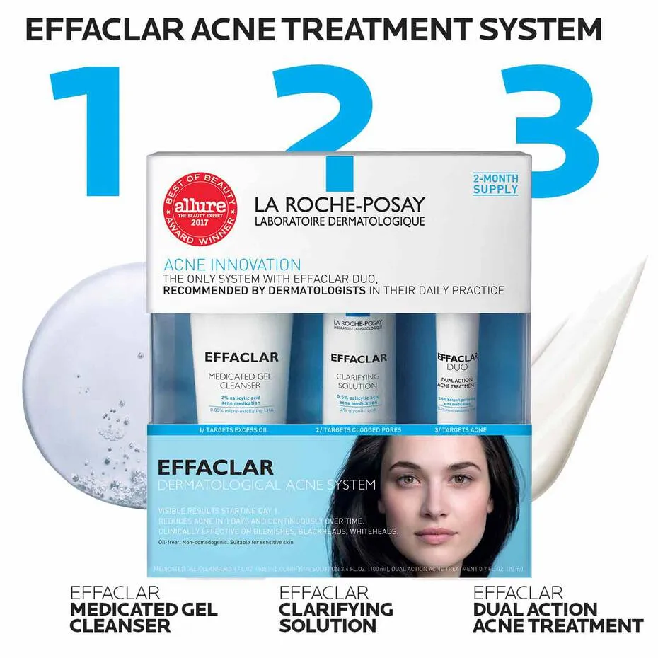 LA ROCHE POSAY  Effaclar Dermatological Acne 3-Step System بكج معالج حب الشباب