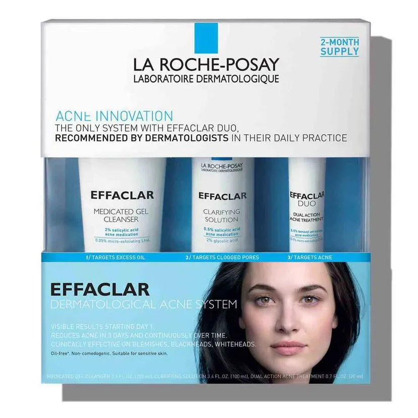 LA ROCHE POSAY  Effaclar Dermatological Acne 3-Step System بكج معالج حب الشباب