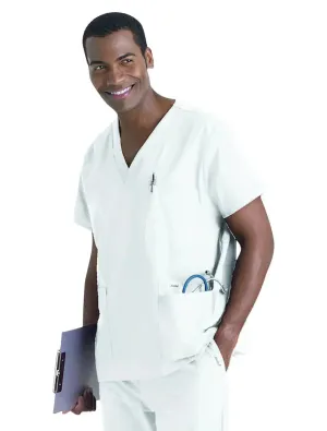 Landau Men's V-Neck 5-Pocket Scrub Top