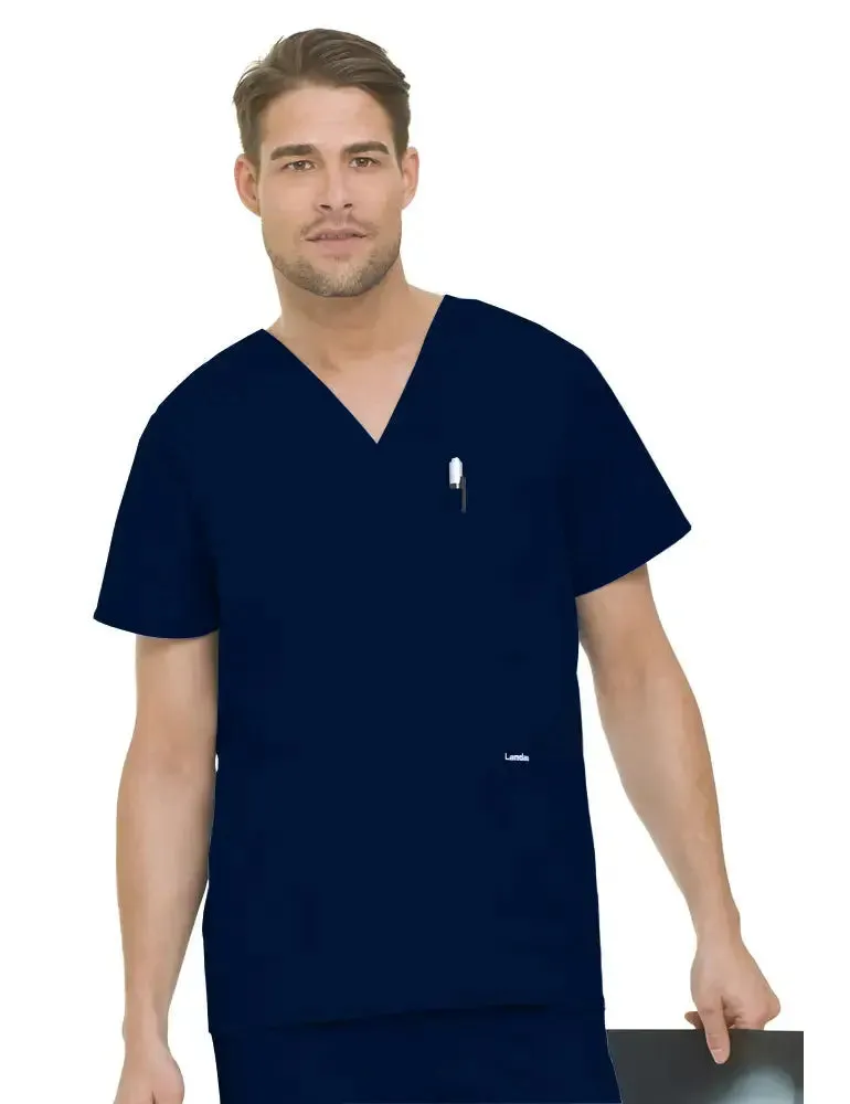 Landau Men's V-Neck 5-Pocket Scrub Top