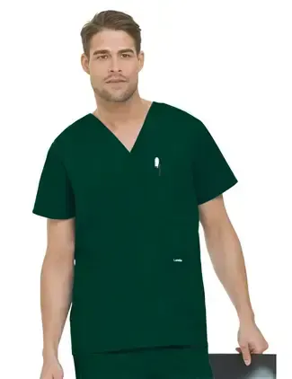 Landau Men's V-Neck 5-Pocket Scrub Top