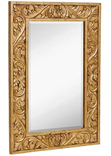 Large Gold Antique Framed Mirror 24" x 35"