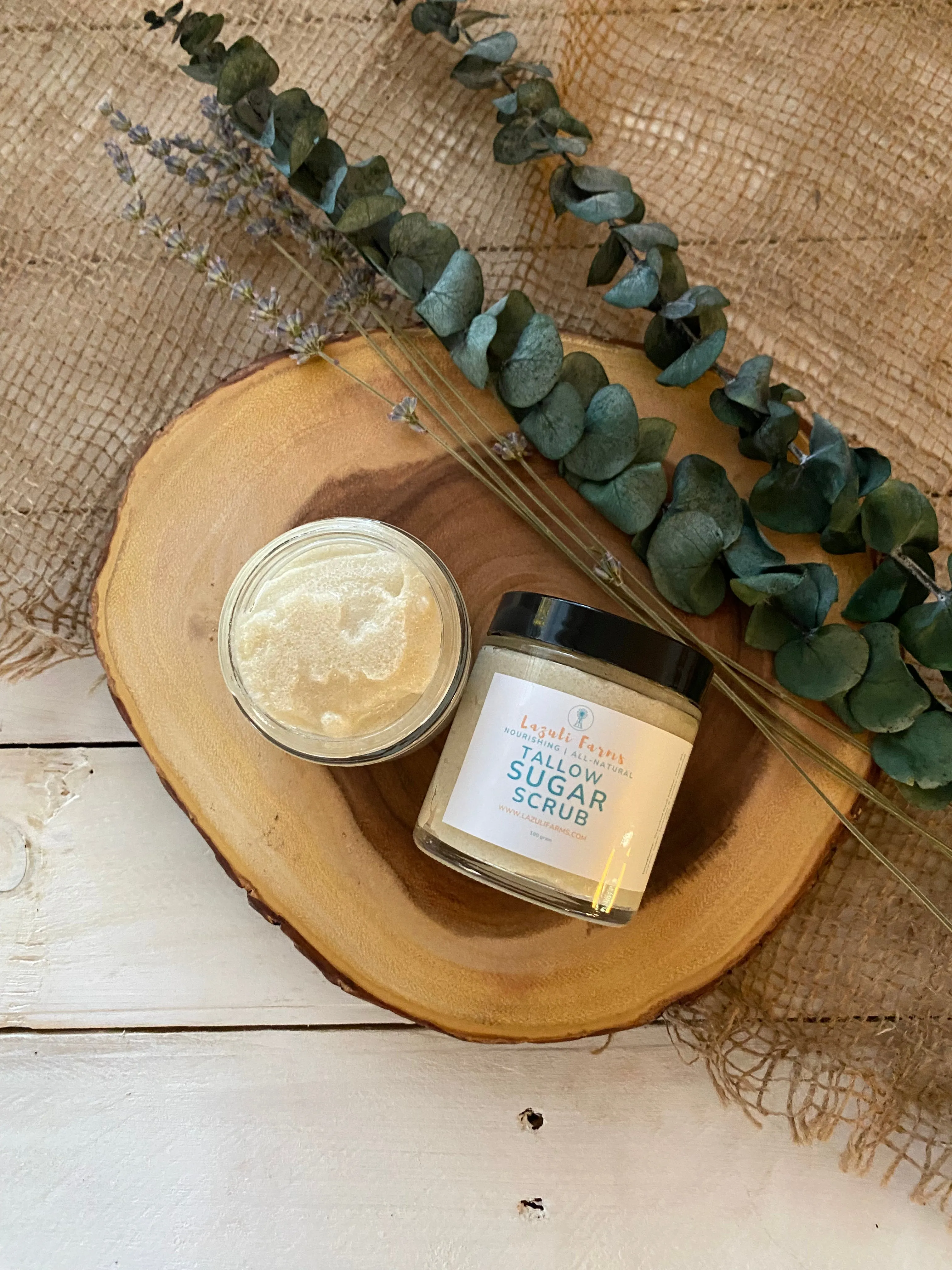 Lavender Vanilla Sugar Scrub | Tallow   Sugar   Lavender   Vanilla | Facial Cleansing & Hydration