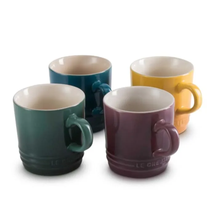 Le Creuset Botanique Cappuccino Mugs 200ml Assorted Colours - Box of 4