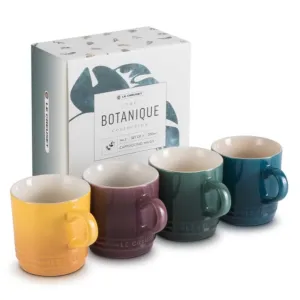 Le Creuset Botanique Cappuccino Mugs 200ml Assorted Colours - Box of 4
