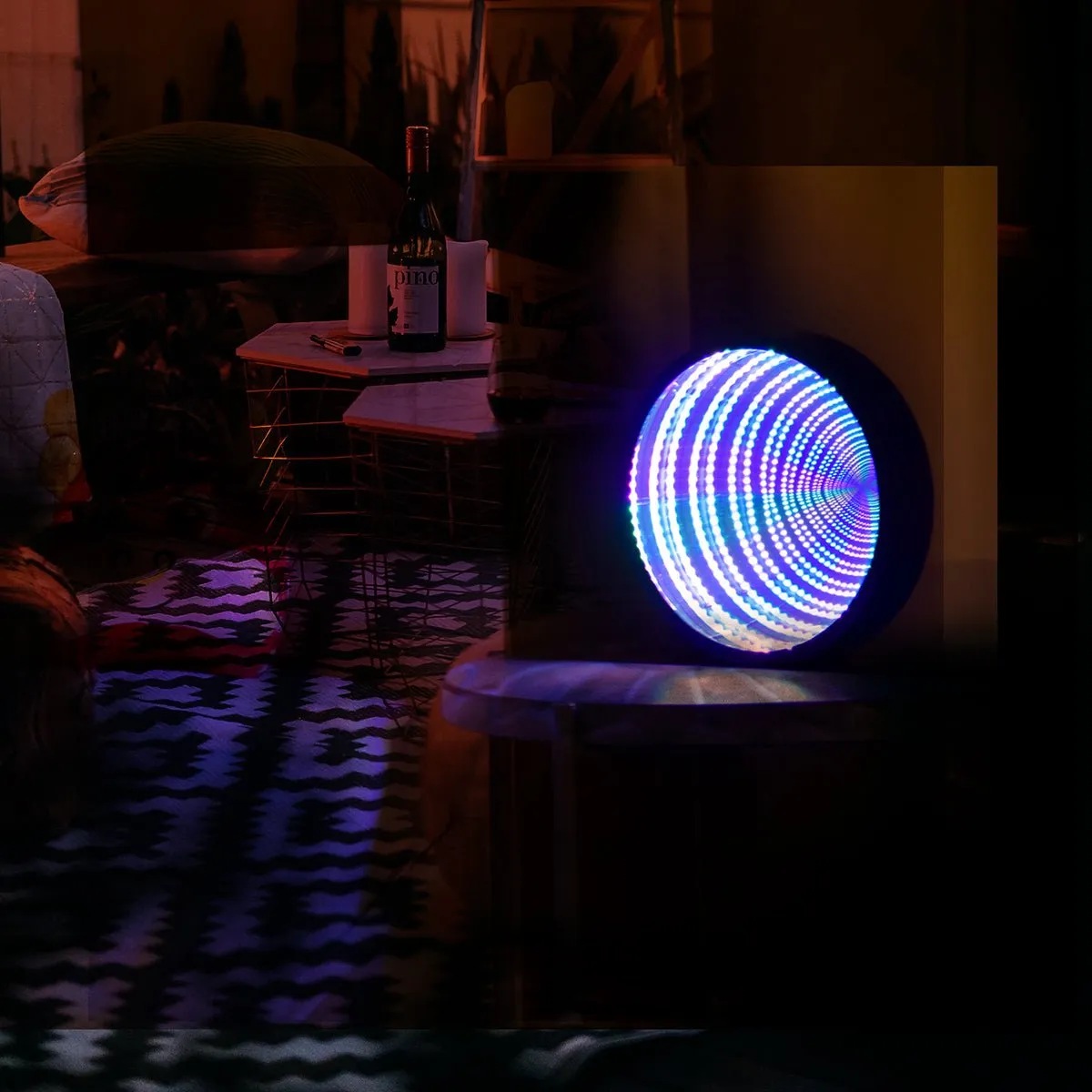 LED Infinity Mirror - Creative Mirror Tunnel Light