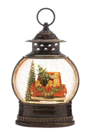 LED Snow Globe with Pickup Truck 11.5"H