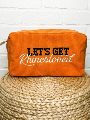 Let's get rhinestoned cosmetic bag orange