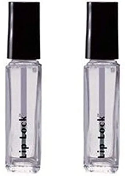 Lip Lock Clear Lipstick Sealer with Brush Applicator .25 oz. by Beauty Glamour - 2 Pack