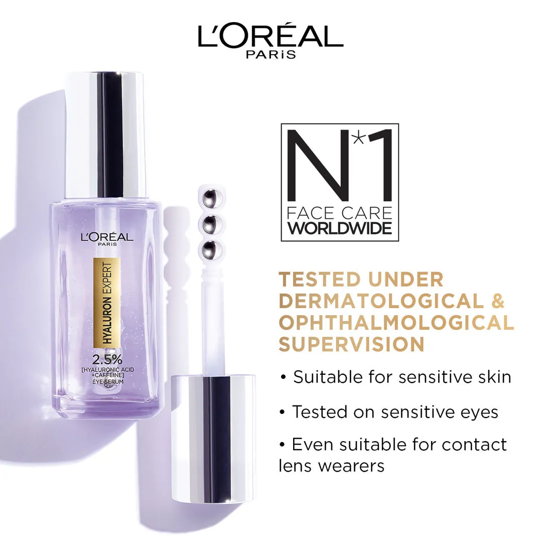 L’Oréal Paris Hyaluron Expert Eye Serum with 2.5% Hyaluronic Acid & Caffeine