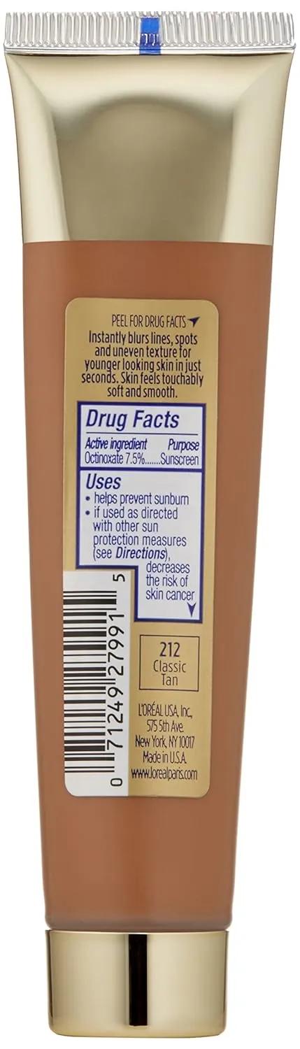 LOral Paris Visible Lift Blur Foundation, 212 Classic Tan, 1.3 Fluid Ounce