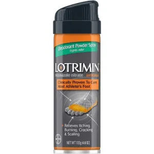Lotrimin Antifungal Deodorant Powder Spray to Fight Odor 4.6 oz