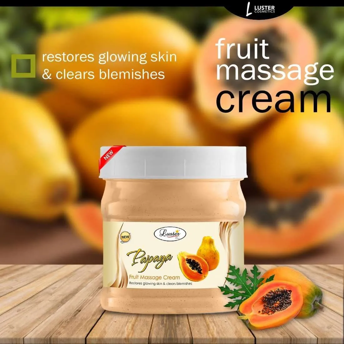 Luster Papaya Fruit Facial Massage Cream - 500ml