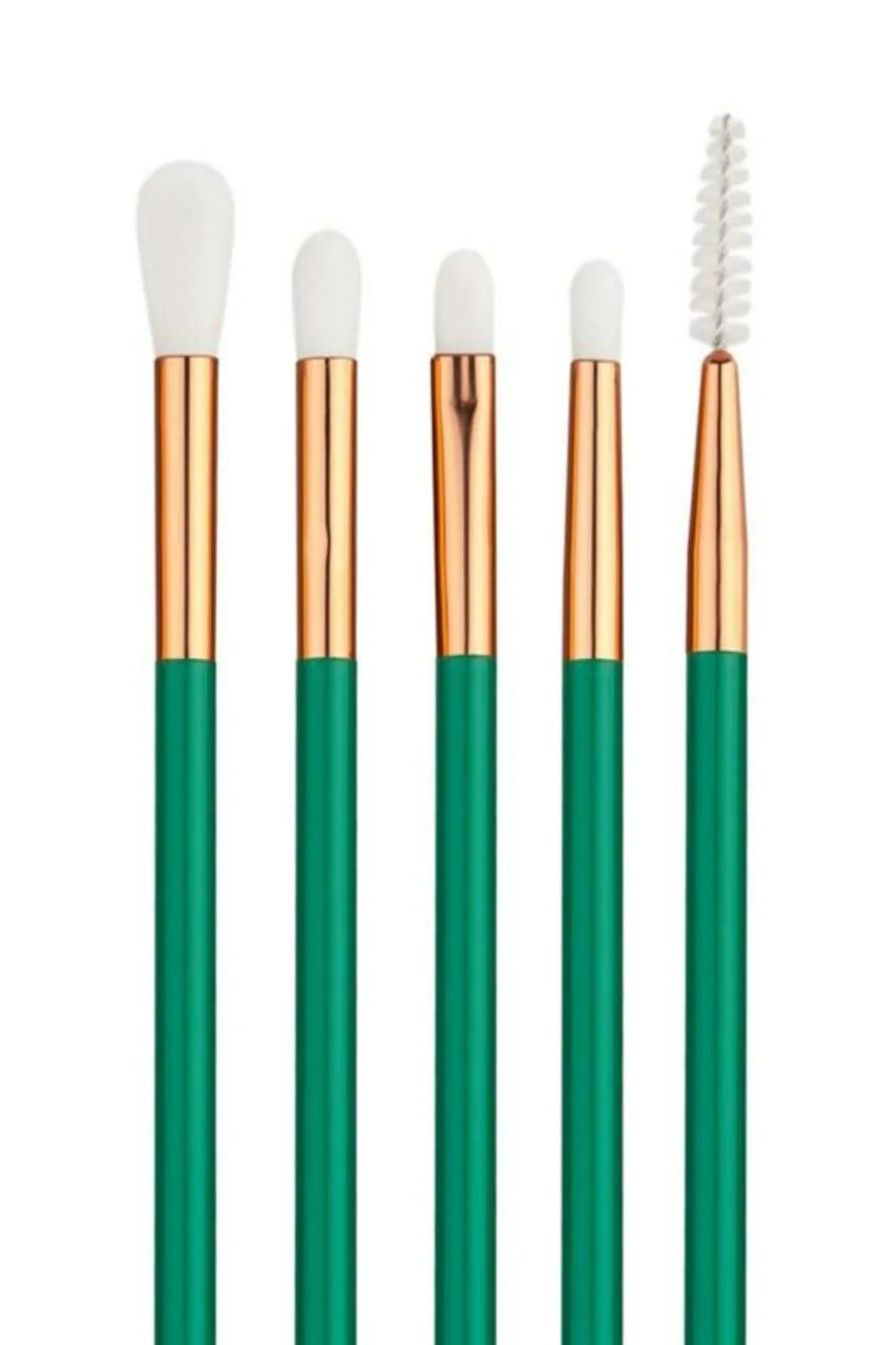 Makeup Brush Set in Purple and Green - 15 Pcs