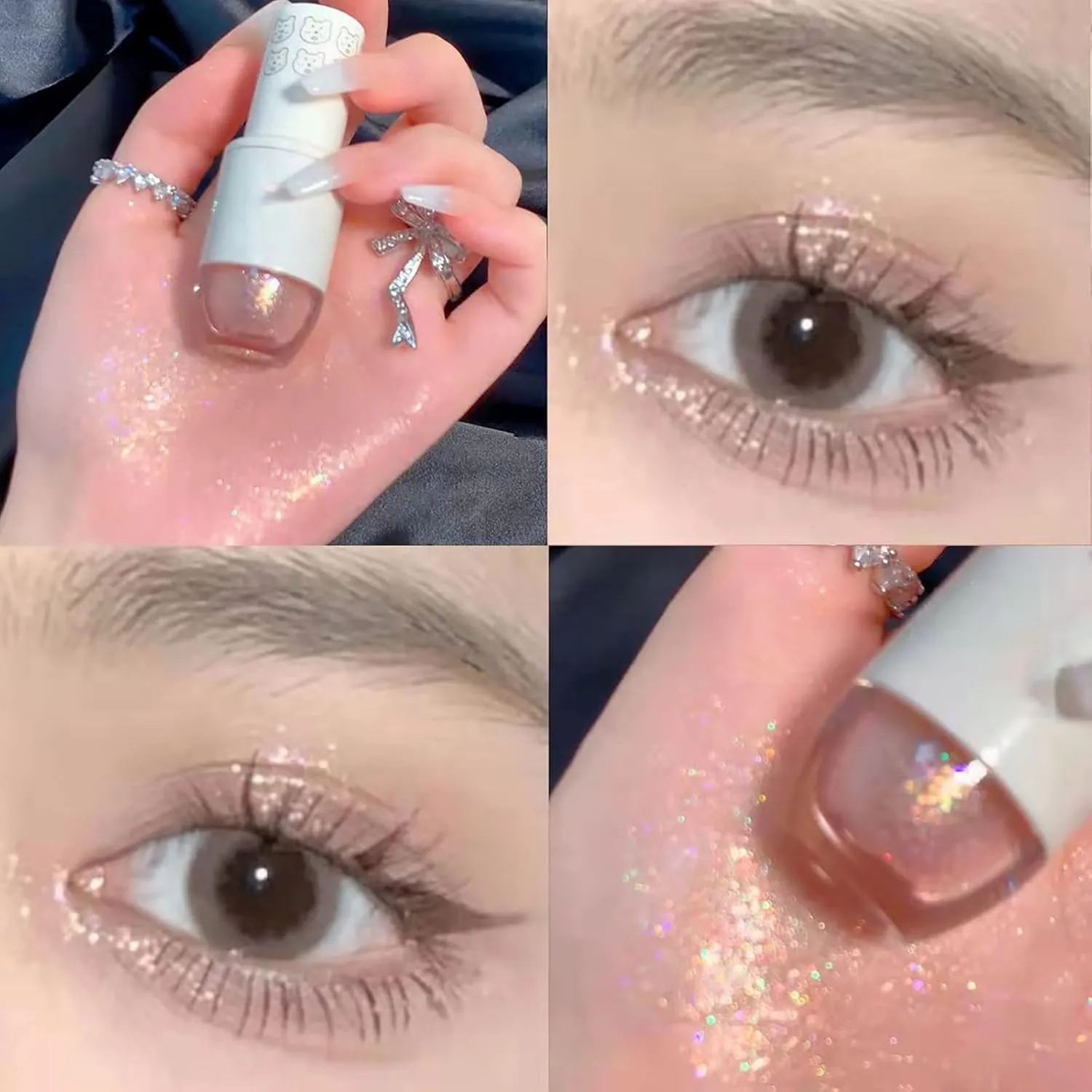 Mauve Eye Brightener Stick Erinde Liquid Glitter Eyeshadow Eyeliner Korean Makeup Tear Drop Metallic Lightweight Water Texture Long Wearing Loose Glitter Glue For Crystals Eye Glitter Two Faced Woman