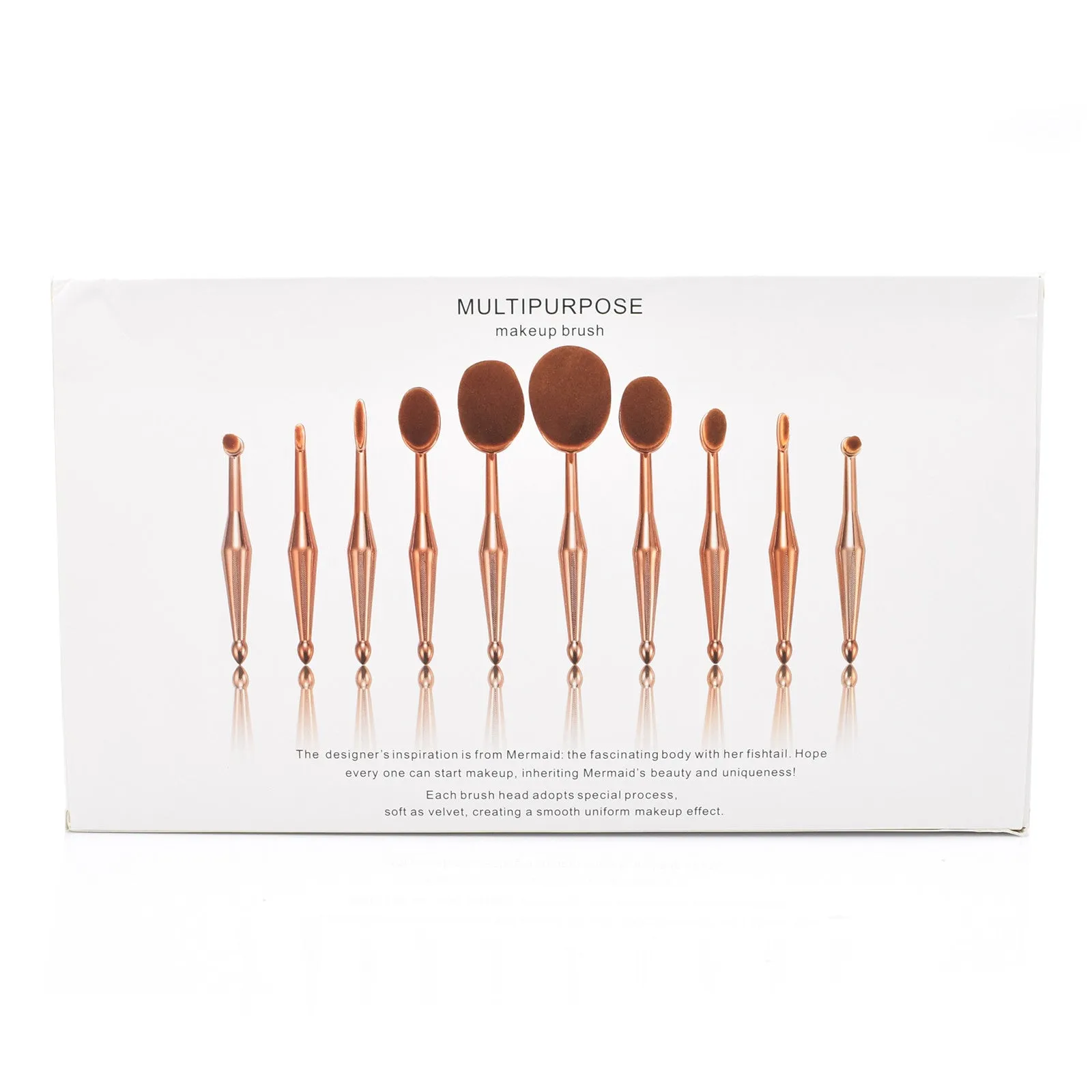 Mermaid Oval Makeup Brushes Set