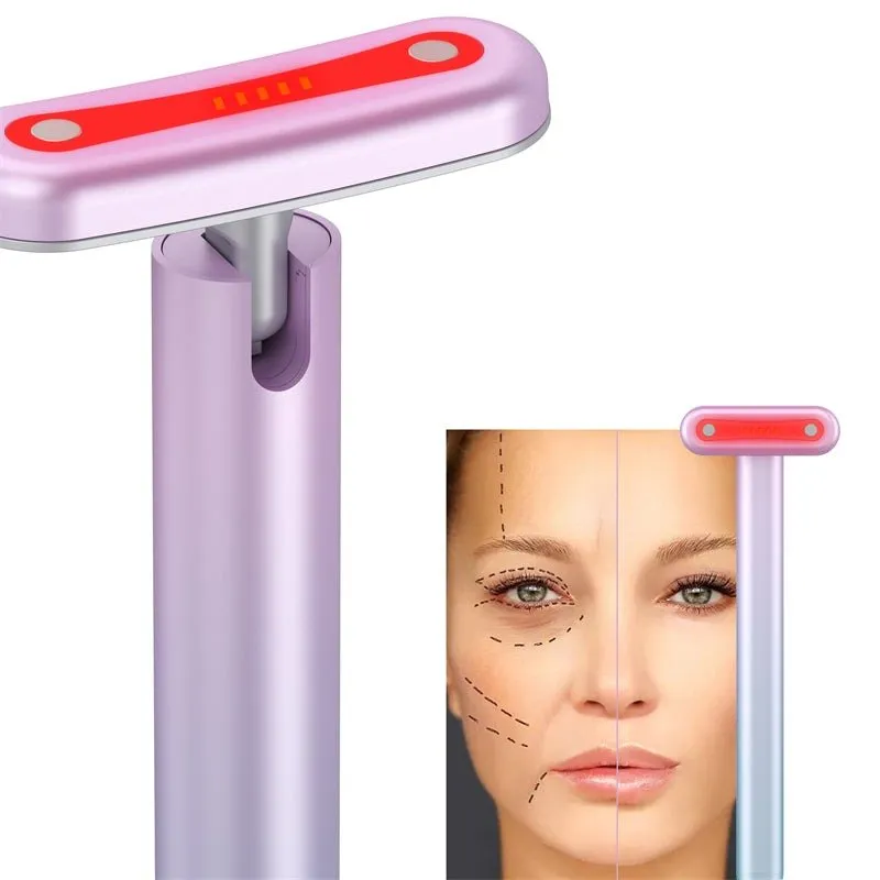 Micro-Current Eye Massager - 4 in 1 Facial Wand, Red Light Therapy for Face and Neck, Facial Massager, Reduce Wrinkles, Anti-Aging Facial Tools