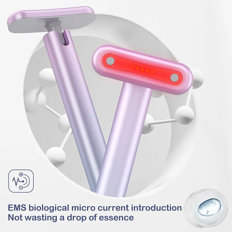 Micro-Current Eye Massager - 4 in 1 Facial Wand, Red Light Therapy for Face and Neck, Facial Massager, Reduce Wrinkles, Anti-Aging Facial Tools