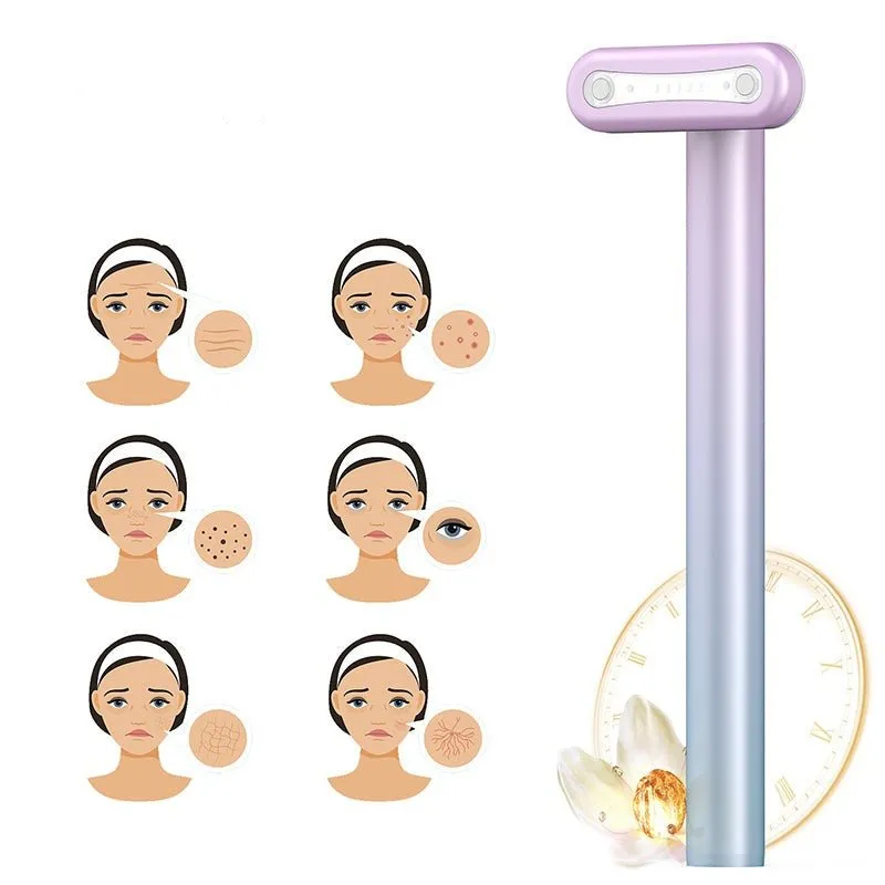 Micro-Current Eye Massager - 4 in 1 Facial Wand, Red Light Therapy for Face and Neck, Facial Massager, Reduce Wrinkles, Anti-Aging Facial Tools
