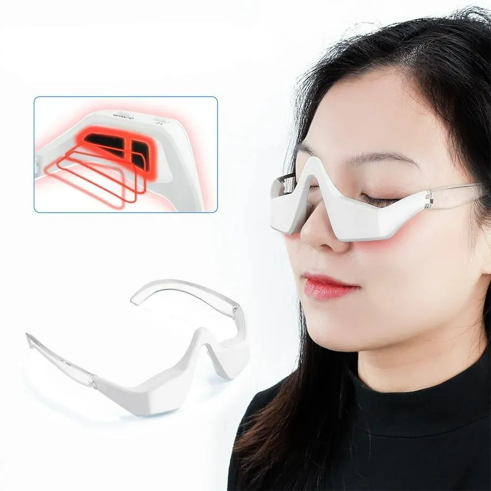 Micro-Current Pulse Eye Massager with Red Light - 3D Massager that Relieves Dark Circles, Removes Wrinkles, Anti-Ageing