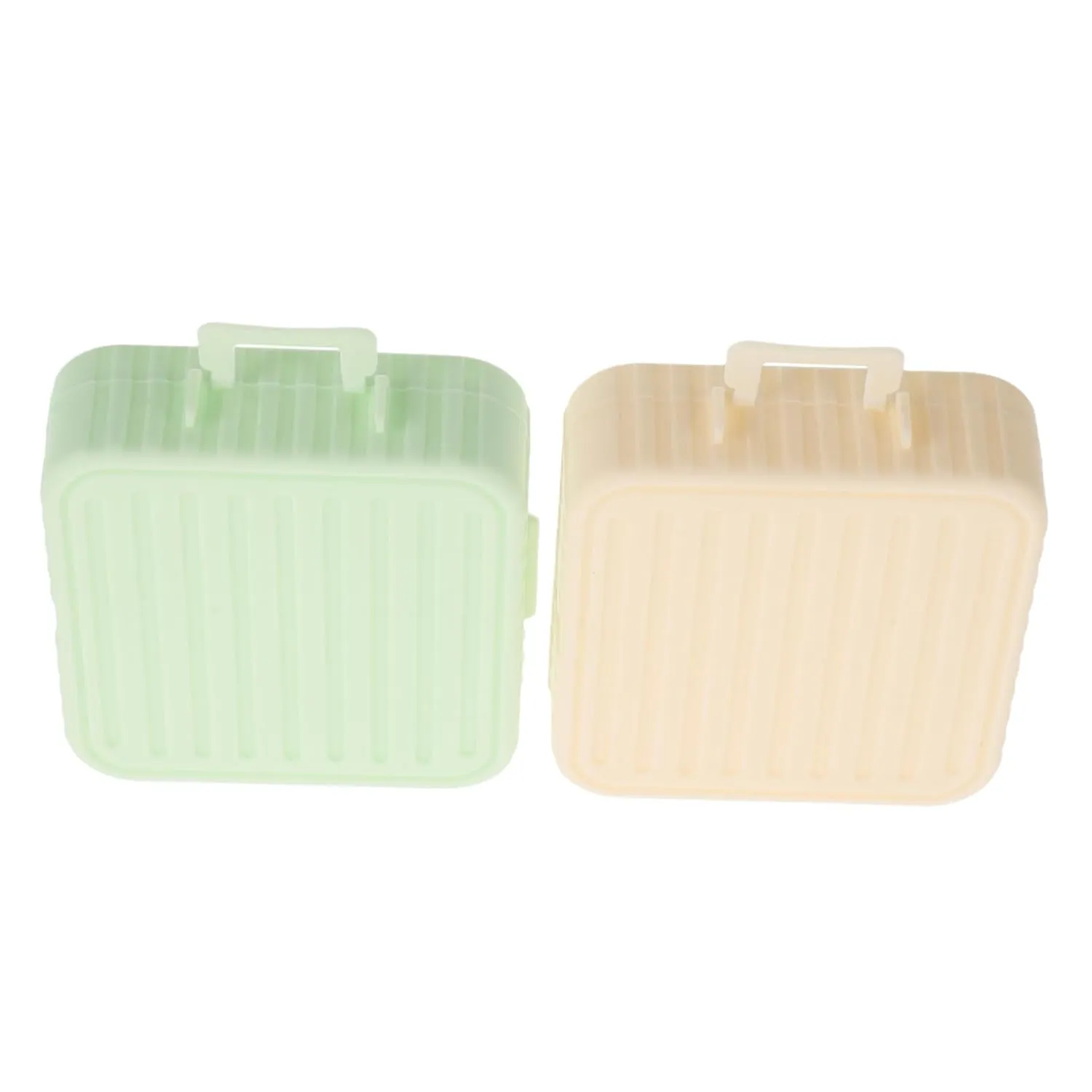 Mikinona Organize Your Makeup 2pcs Square Powder Puff Storage Box Transparent View for Loose Powder Containers
