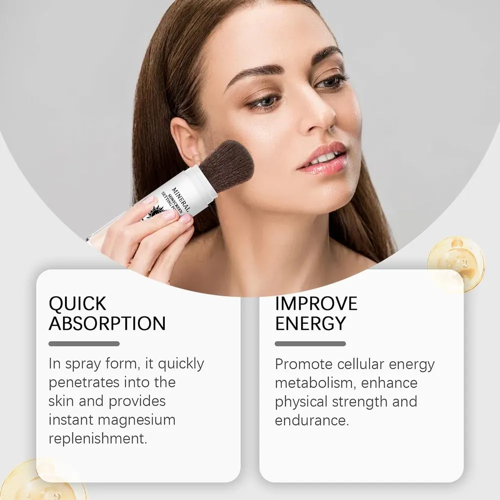 Mineral Sunscreen Setting Powder,Brush Sunscreen Powder for Face,Oil Control,Matte Finish,Breathable and Long Lasting,Sunblock Loose Setting Face Powders for All Skin Types (white, 2 pcs)