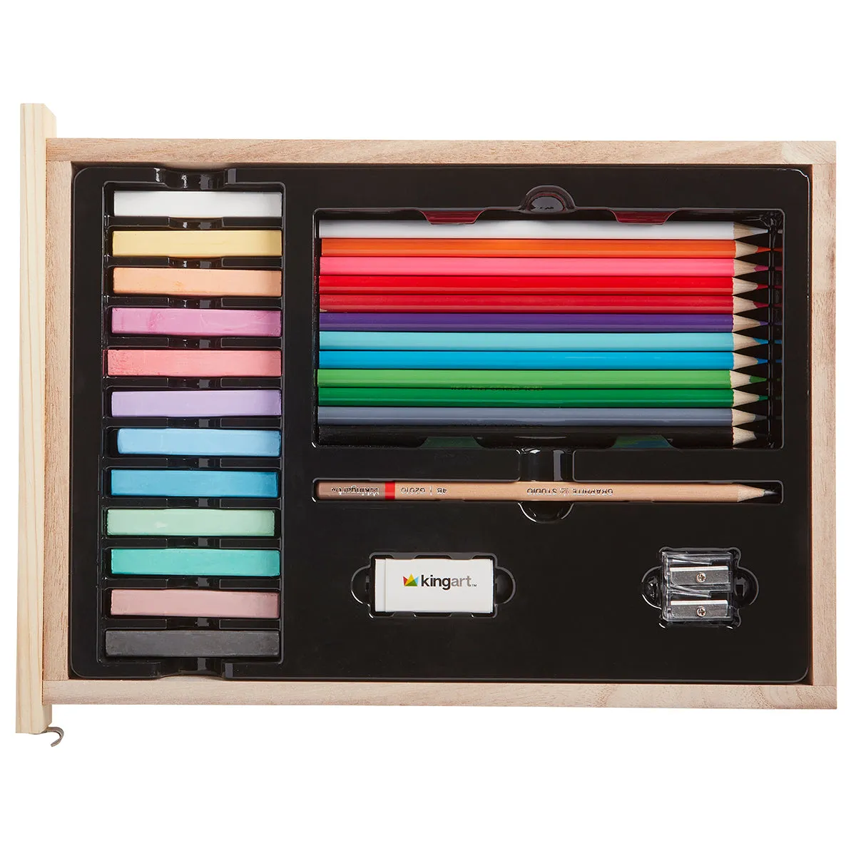 Mixed Media Art Set, Table-Top Sketchbox Easel, 105 Pcs.