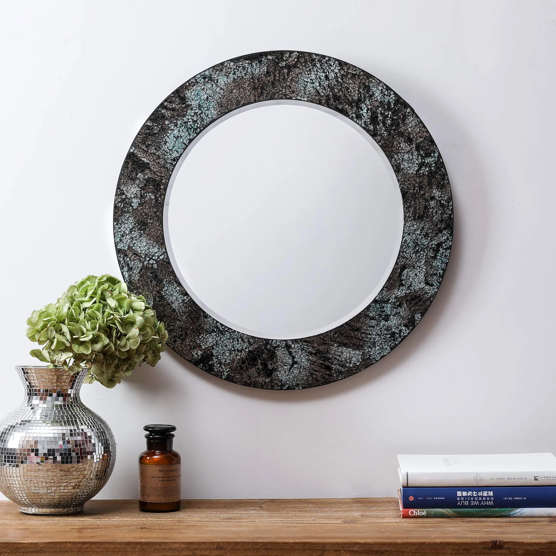 Modern Mosaic Decorative Mirror  Farmhouse Style Mirror Wall  Mosaic