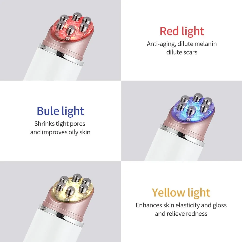 Multifunction LED Photon Therapy High Vibration EMS Heating Massage Face Eye Massager Skin Lifting Anti Wrinkle SPA Facial Tools
