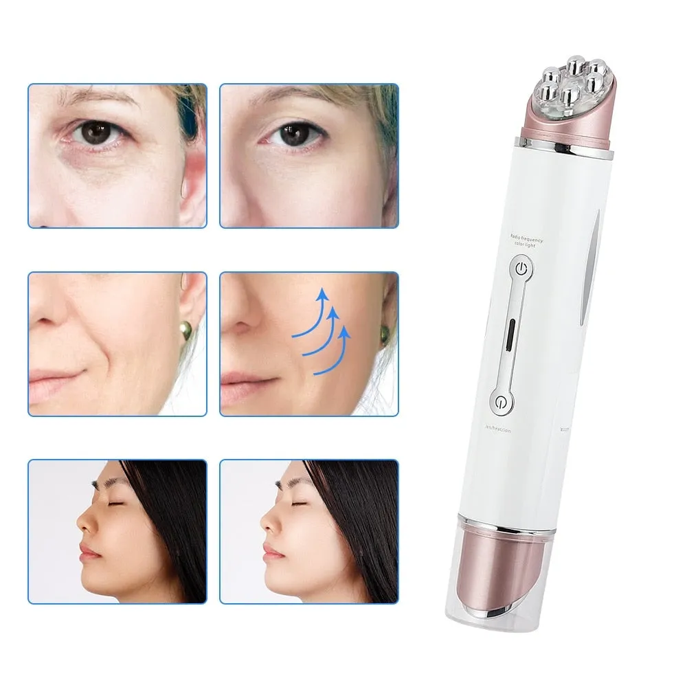 Multifunction LED Photon Therapy High Vibration EMS Heating Massage Face Eye Massager Skin Lifting Anti Wrinkle SPA Facial Tools