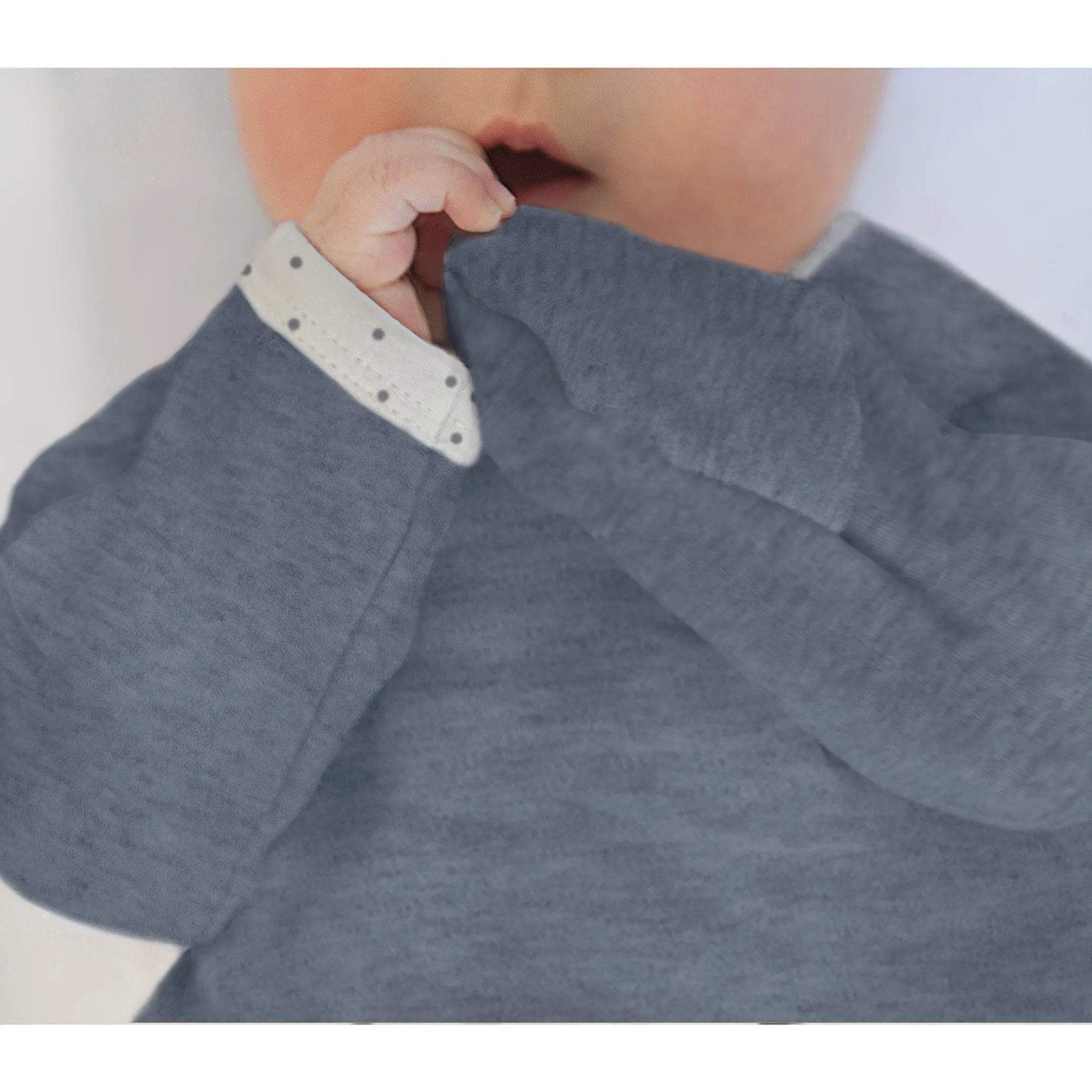 Muslin Swaddle 3-Pack, Pajama Gown and Hat Gift Set - Heathered Denim, Newborn