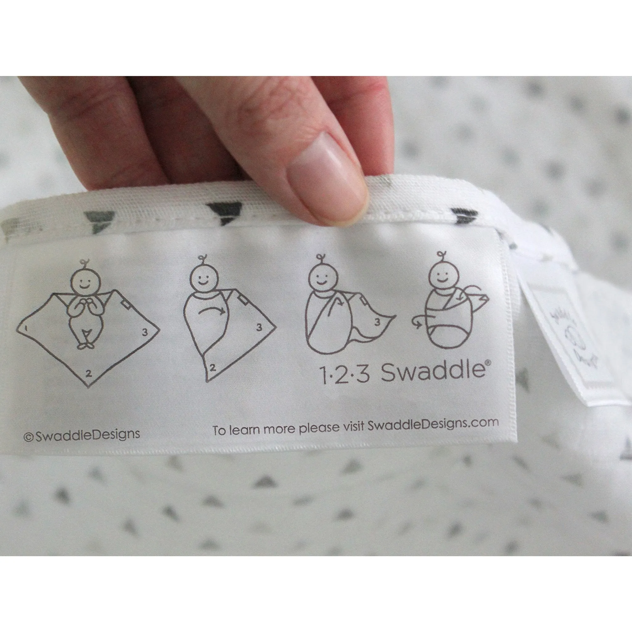 Muslin Swaddle Blanket   Muslin Headband Gift Set -  Tiny Triangles, Pinks with a Touch of Gold Shimmer
