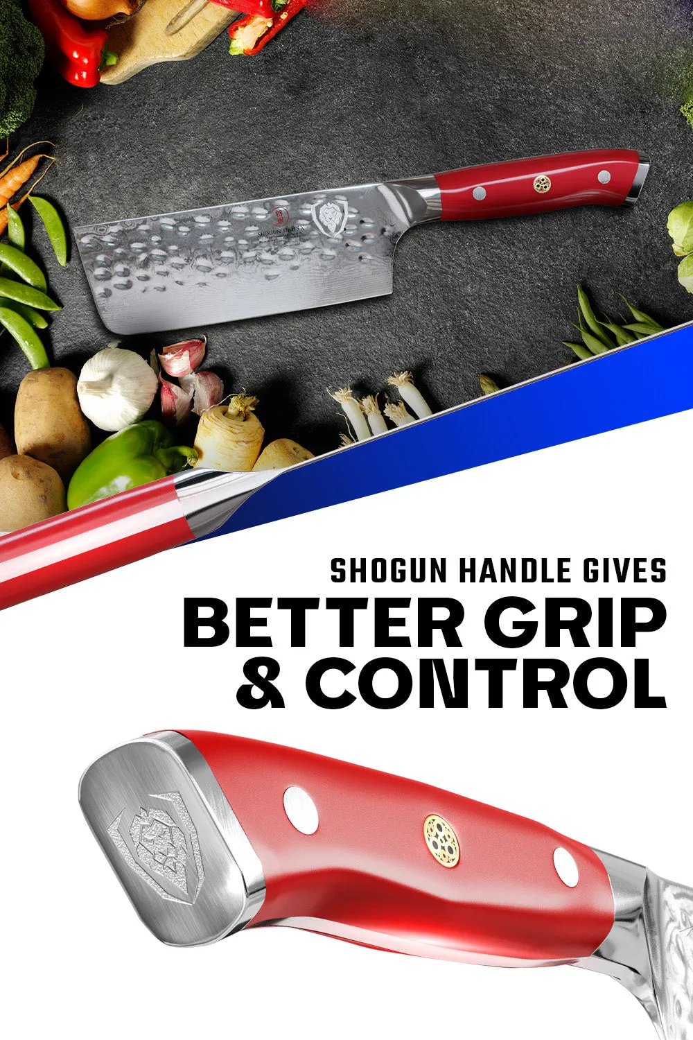 Nakiri Vegetable Knife 6" | Crimson Red ABS Handle | Shogun Series | X | Dalstrong ©