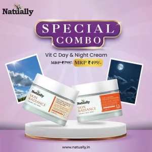 NATUALLY Skin Radiance Vitamin C Day & Night Cream COMBO | 50gm each