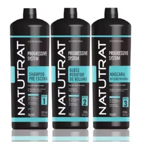 Natutrat Progressive Brush Long Lasting Straightener Treatment Kit 3x500 - Skafe