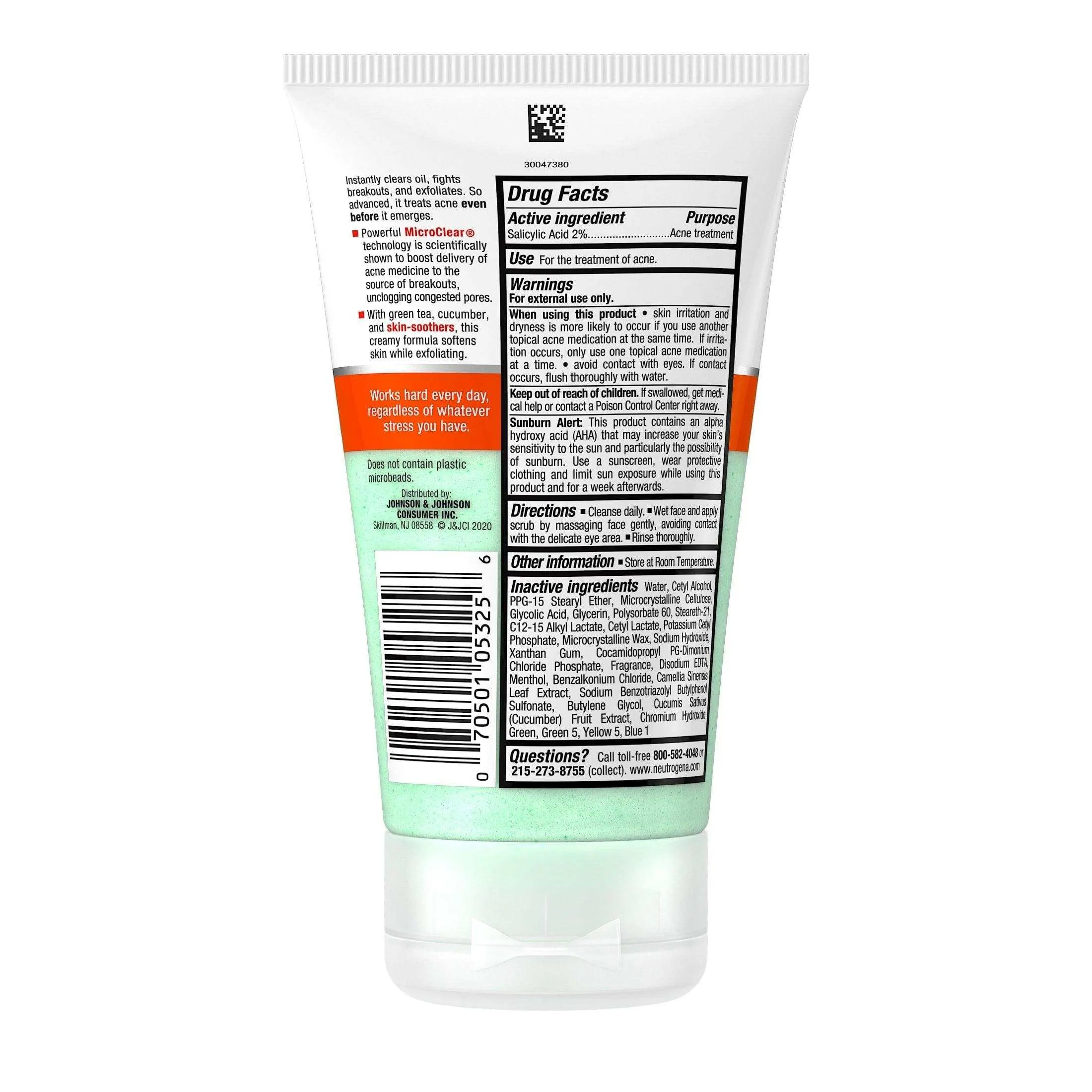Neutrogena Acne Stress Control Power-Clear Scrub - 4.2 oz