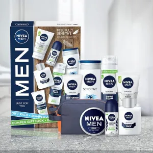 NIVEA MEN Feel Fully Sensitive Skincare Collection Bumper Gift Pack, with Shower Gel, Anti-Perspirant, Face Wash Balm and Moisturizer