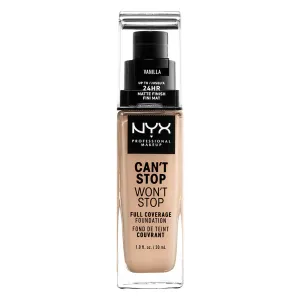 NYX - Can't Stop Won't Stop 24HR Full Coverage Foundation Vanilla - 1 fl oz (30 ml)