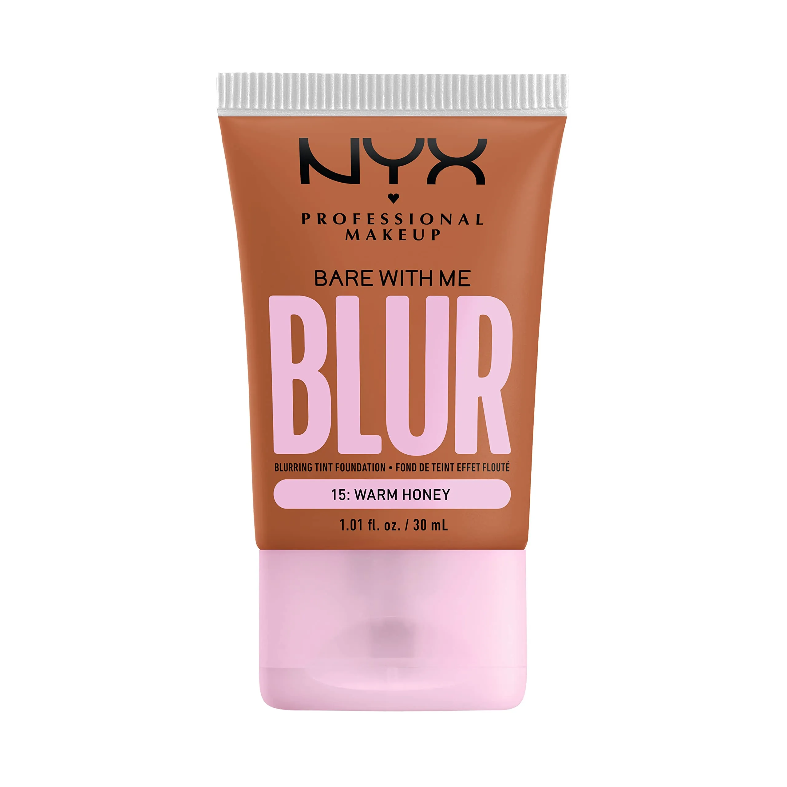 NYX PROFESSIONAL MAKEUP, Bare With Me, Tint Foundation, Medium buildable coverage, 12h hydration, Lightweight matte finish - 15 WARM HONEY