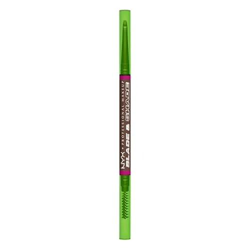 NYX Professional Makeup Blade & Shade, Dual Edged Brow Pencil, Up to 16HR wear, Smooth-glide pigment, Smudge & Transfer Resistant, Shade: Brunette