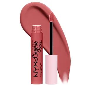 NYX PROFESSIONAL MAKEUP, Lip Lingerie XXL Matte Liquid Lipstick, Vegan Formula - 03 XXPOSE ME (Peach Pink)