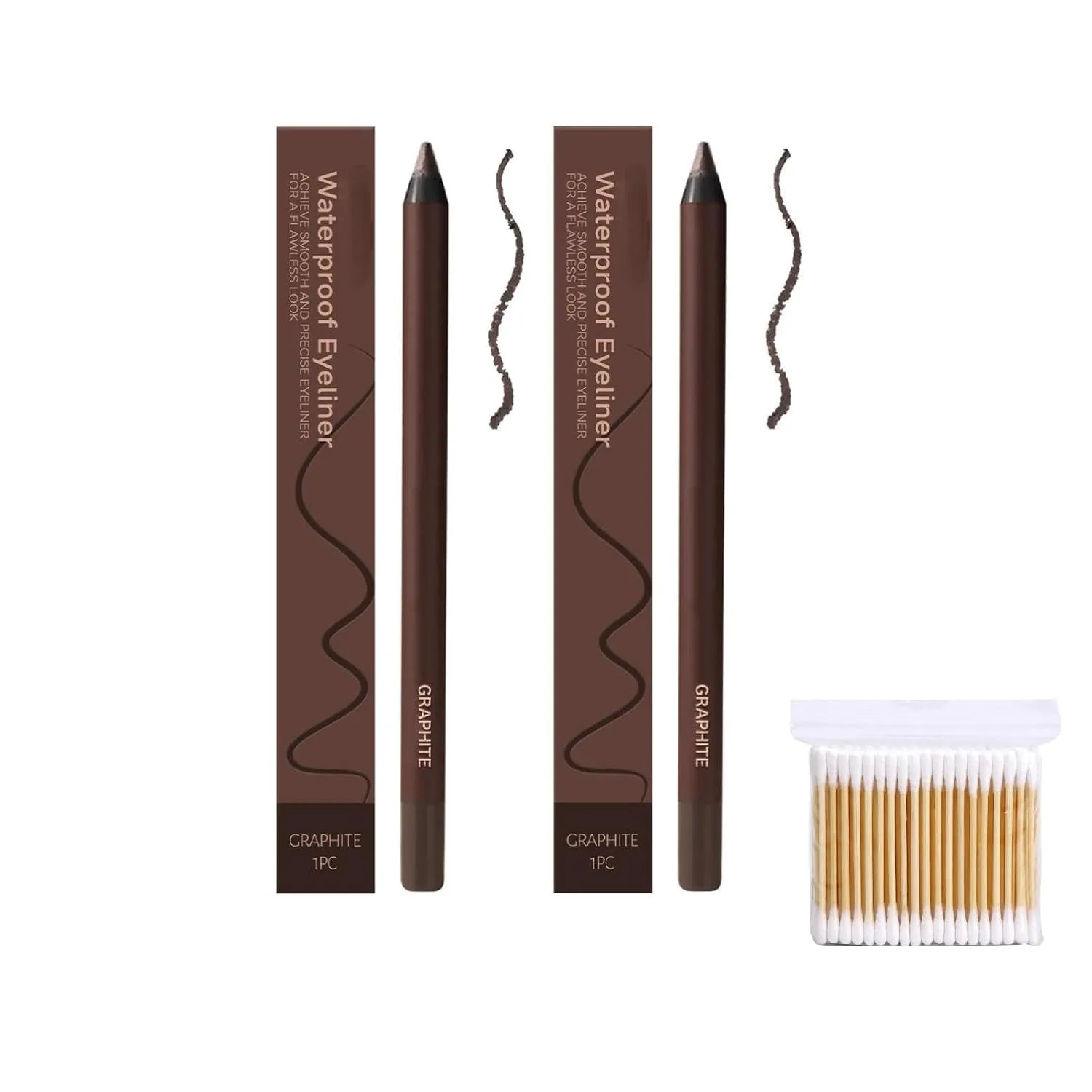 Occasionalous Eyeliner, Occasionals Eyeliner, Occasionals Waterproof Eyeliners, Occasionalous Eye Liner, 24 Hr Waterproof Eyeliners Duo Sharpenable Eye Pencil, Long-Lasting Eye Makeup (2pcsGraphite)