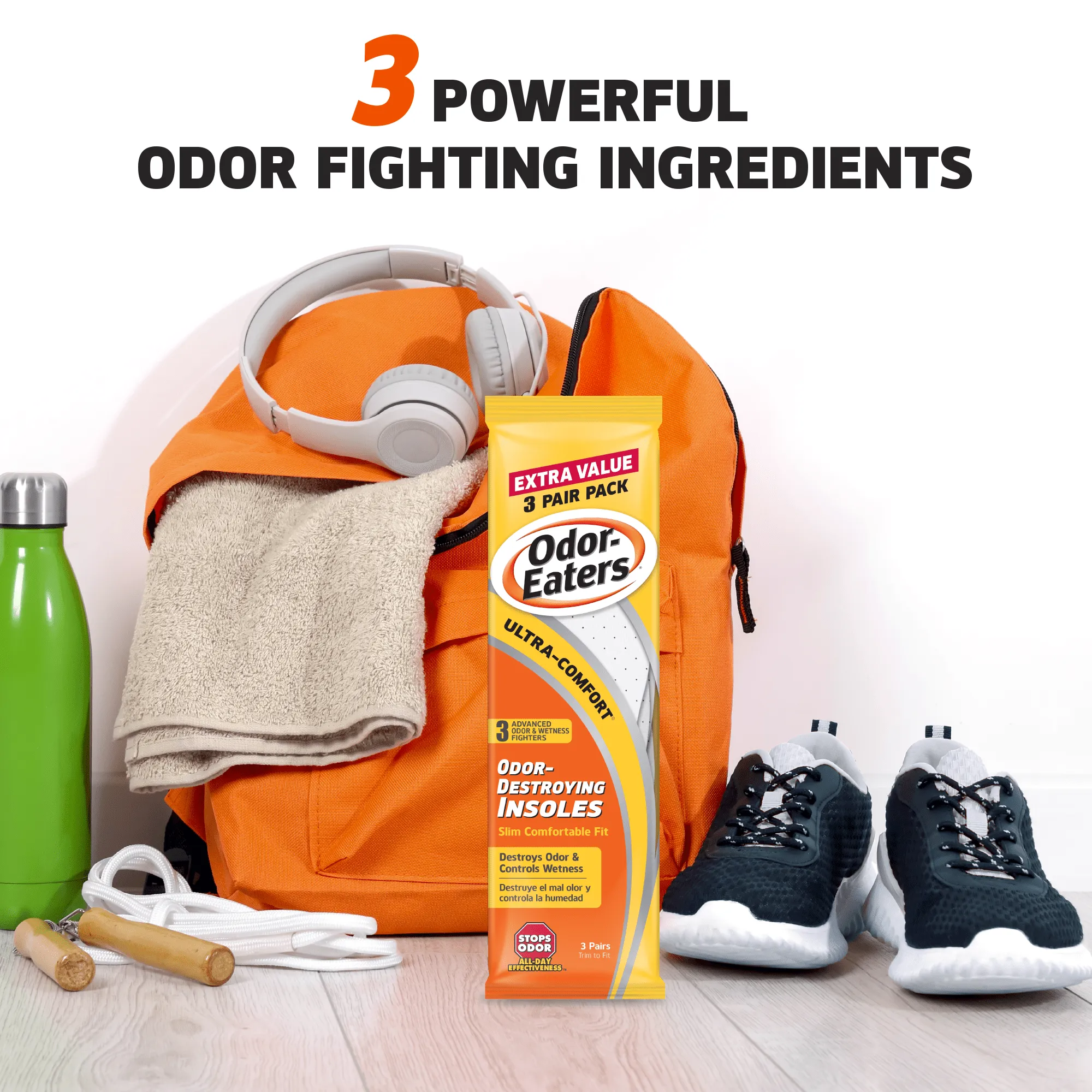 Odor Eaters Ultra Comfort Foot Odor Insoles, 3 Pairs