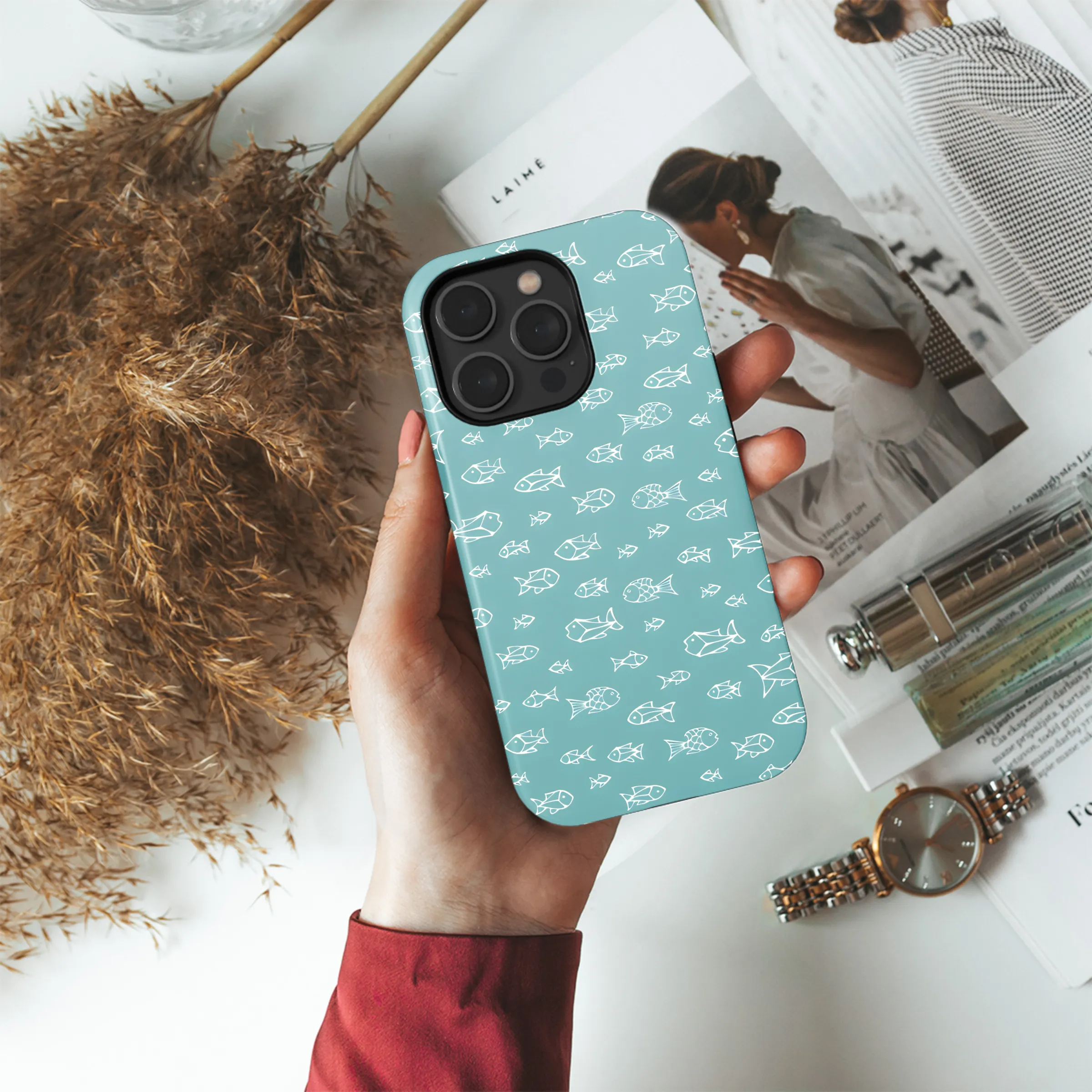 of Fish Silhouettes Phone Case iPhone Samsung Cover Pixel 3271