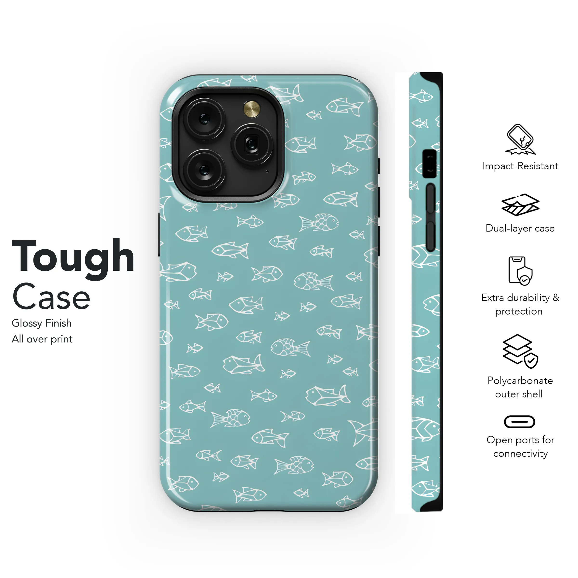 of Fish Silhouettes Phone Case iPhone Samsung Cover Pixel 3271